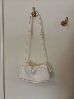 Old Navy White Shoulder Bag with Knot Strap